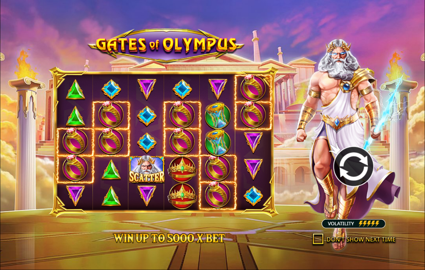 Gates of Olympus slot game screen